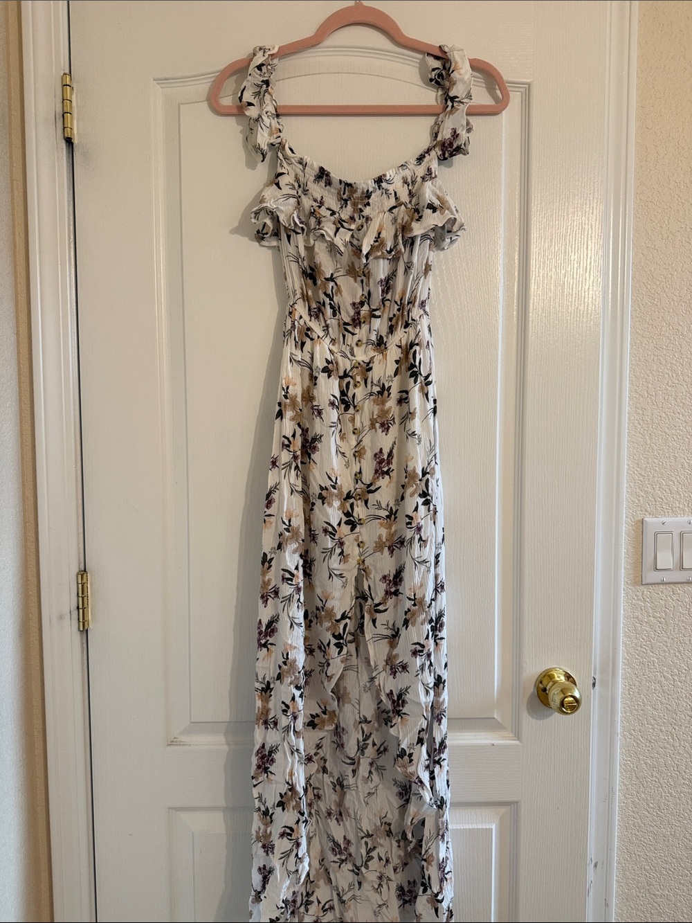 American Eagle Outfitters White Floral Maxi Dress